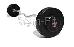 Individual Rubber Barbells with Curl Bar  10kg    " easy curl "