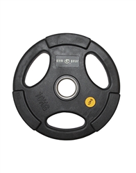 Olympic Disc Round Black Rubber  Gripd Disc 1.25kg